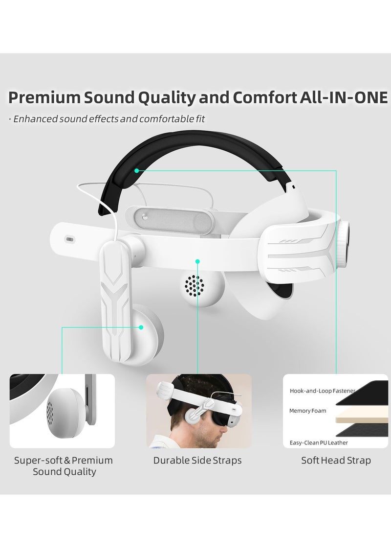 Quest 3 Head Strap Compatible with Meta Oculus Quest 3, Comfort On-Ear Audio Elite Strap Replacement for Enhanced Sound Effects and Increased Immersion in VR | Head Strap Included