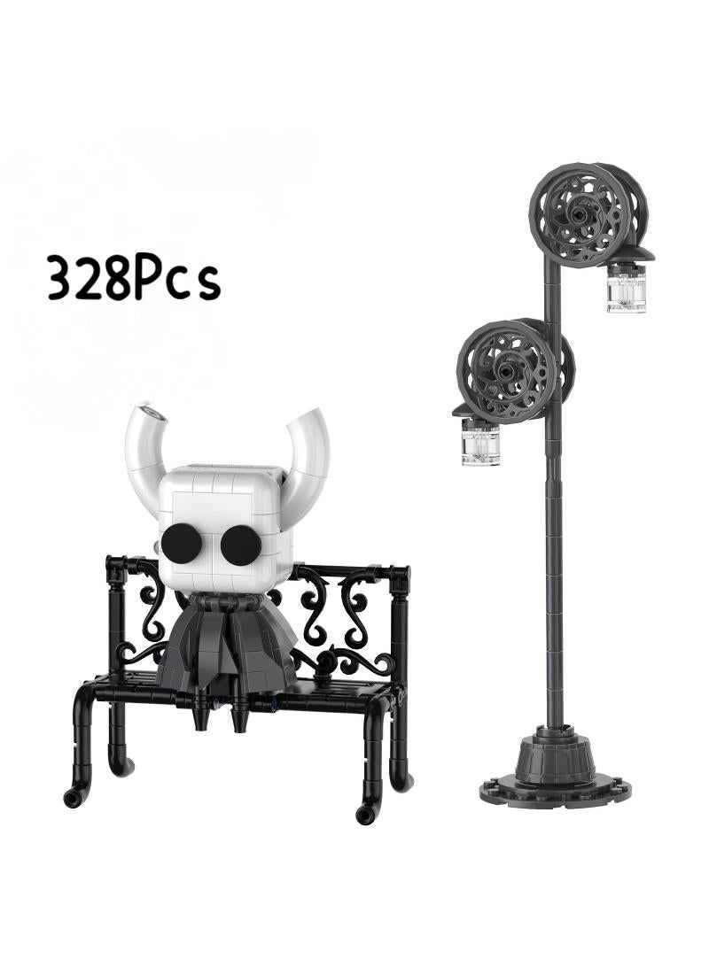 328Pcs The Knight Building Blocks Set Hollow Knight Popular Game Knight Action Figure Building Block Toy Lighting Collectible Decoration Character Compatible Birthday Gift For Game Fans Boys And Girls