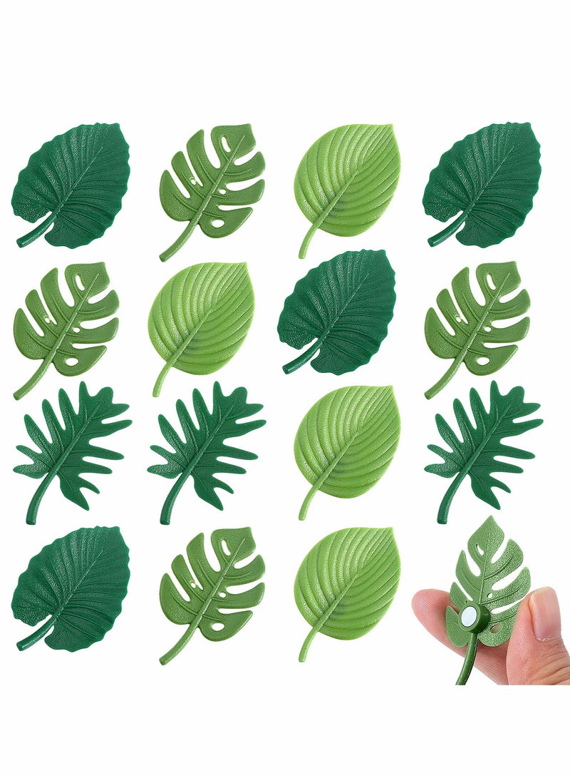 Monstera Plant Fridge Magnets 16 Pieces Mini Tropical Leaves Refrigerator Cute for Locker Home Office Decor