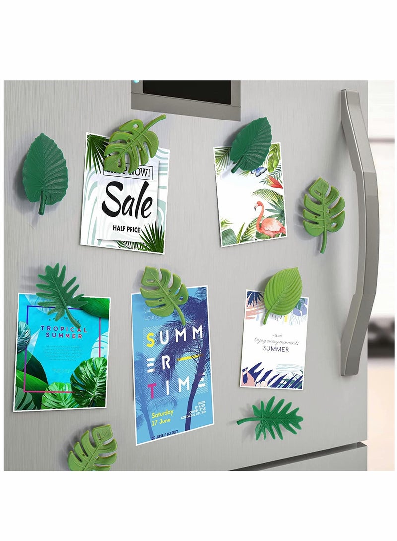 Monstera Plant Fridge Magnets 16 Pieces Mini Tropical Leaves Refrigerator Cute for Locker Home Office Decor