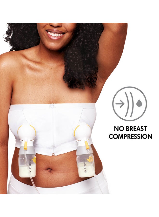 Easy Expression Hands-Free Pumping Bra, White, Small