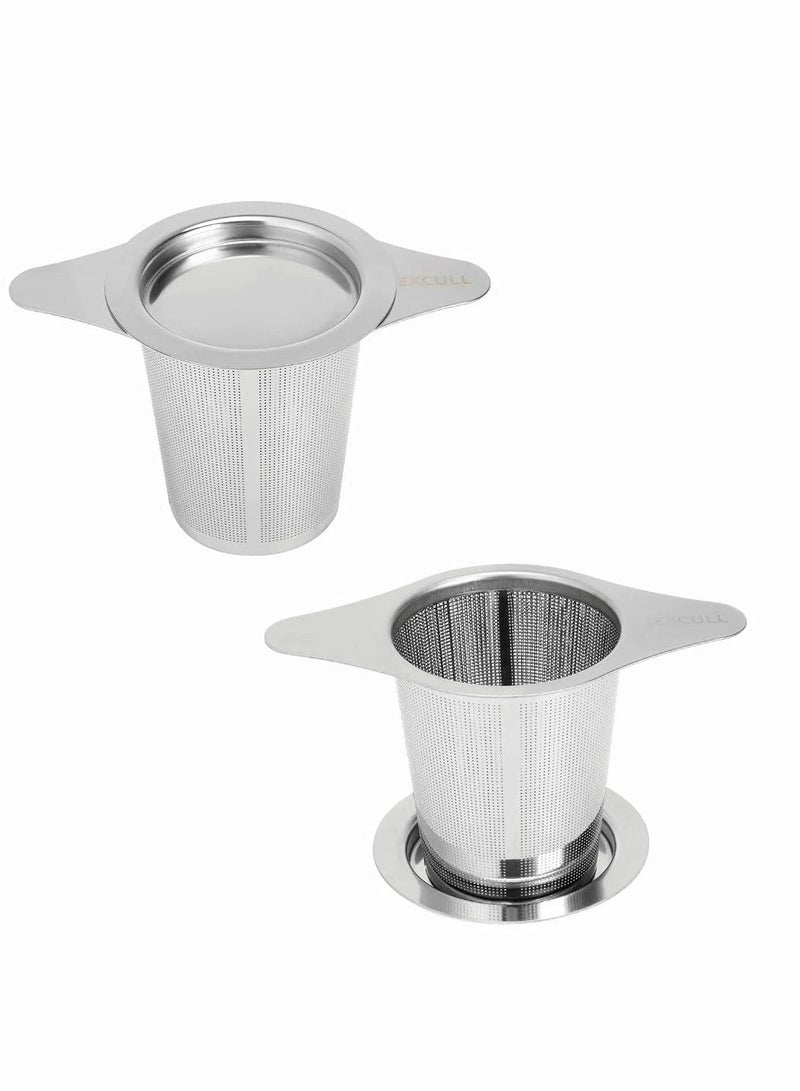 Stainless Steel Tea Infuser, Premium Tea Strainer with Two Handles & Large Capacity for Loose Tea Leaf, Classic Metal Mesh Tea Filter for Cups, Mugs, Teapots