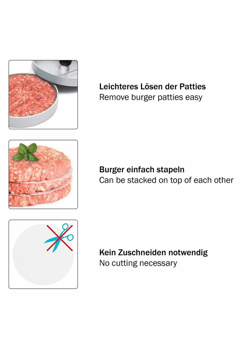 Burger Press Discs 500 Pieces Round 11 cm Parchment Paper for and Patty Makers Wax Sheets Hamburger Patties Meat Balls