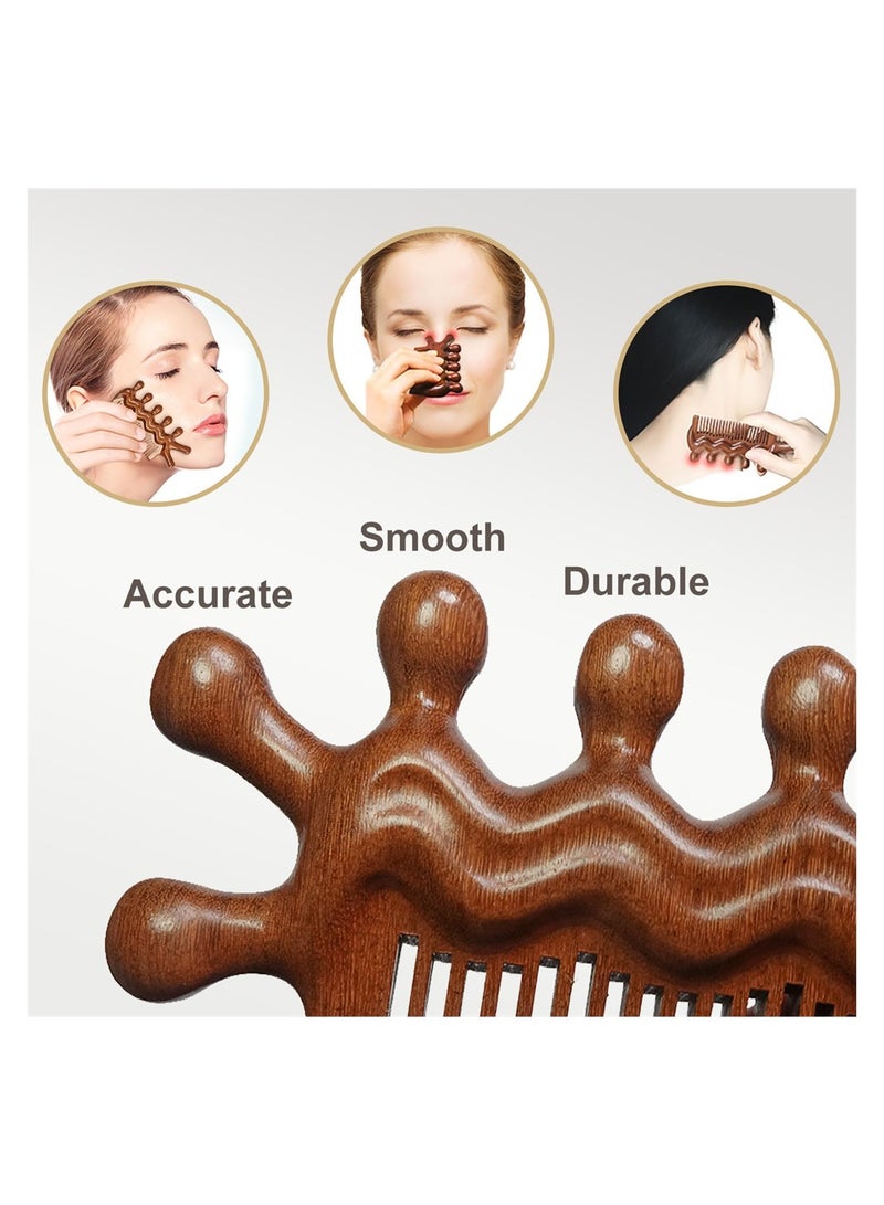 Wooden Massage Comb, Trigger Point Massage Tool, Gua Sha Scraping Scalp and Hair Massage, Scalp Stimulator, Scalp Massager, Full Body Acupressure