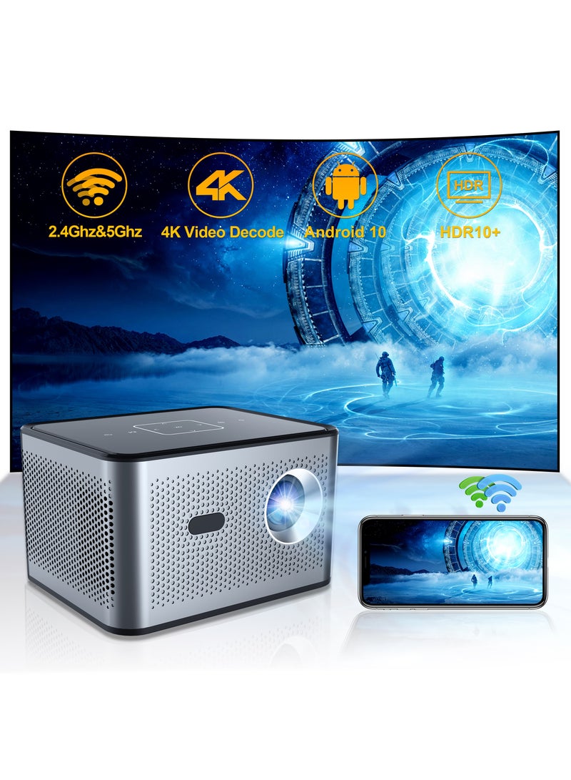 Wireless Smart Projector X3 Pro H713 HD Bluetooth Projector Portable Electric Focus + 4-Point Keystone Correction