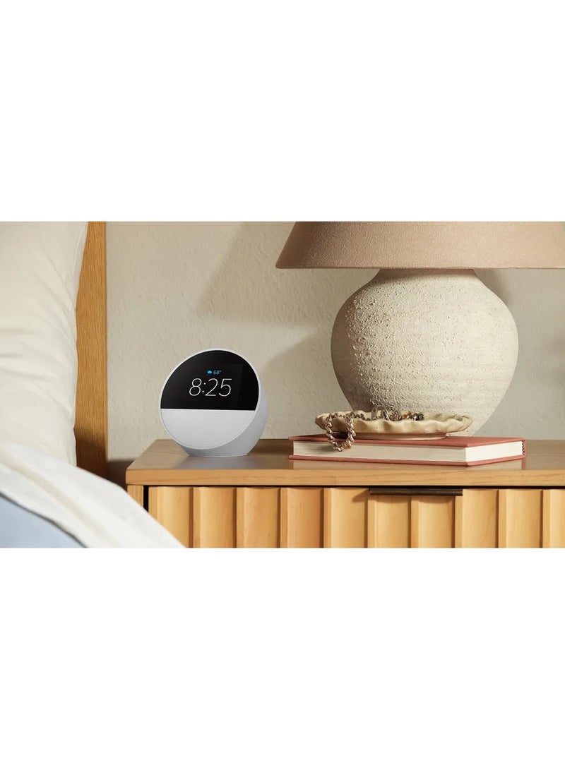 Echo Spot is a smart device with a vibrant Sonido and Alexa with a beautiful screen (black), new release 2024.