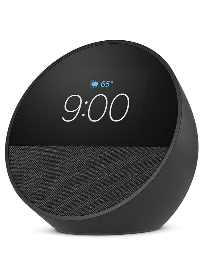 Echo Spot is a smart device with a vibrant Sonido and Alexa with a beautiful screen (black), new release 2024.