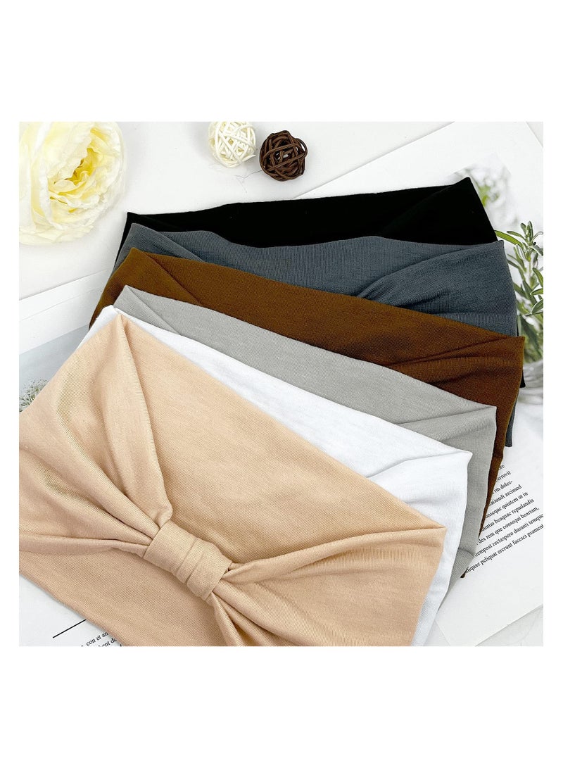 Headbands for Women's Hair, Sports Headbands, Wide Soft Ladies Headband Boho, Fashion Bandanas Knot Adult Scarfs Hairbands Elastic Fashion Yoga Hair Bands Hair Accessories (Grey)