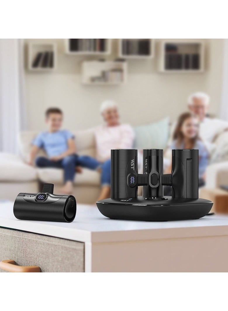 4in1 Station 5000mAh PD20W Power Bank with 2 type-Connector and 2 Lighting Connector - Black