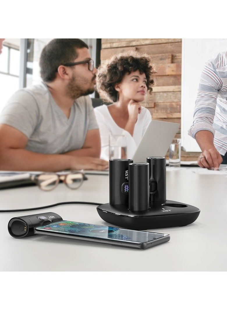 4in1 Station 5000mAh PD20W Power Bank with 2 type-Connector and 2 Lighting Connector - Black