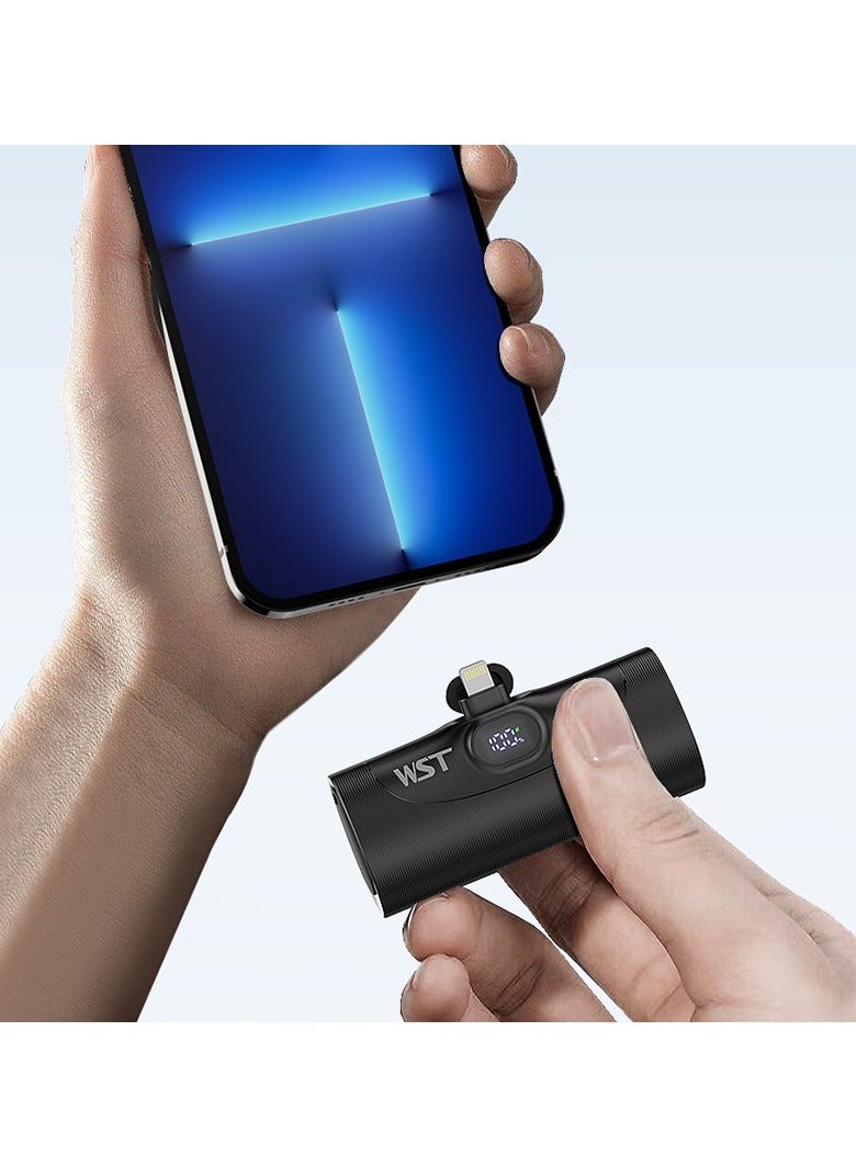 4in1 Station 5000mAh PD20W Power Bank with 2 type-Connector and 2 Lighting Connector - Black