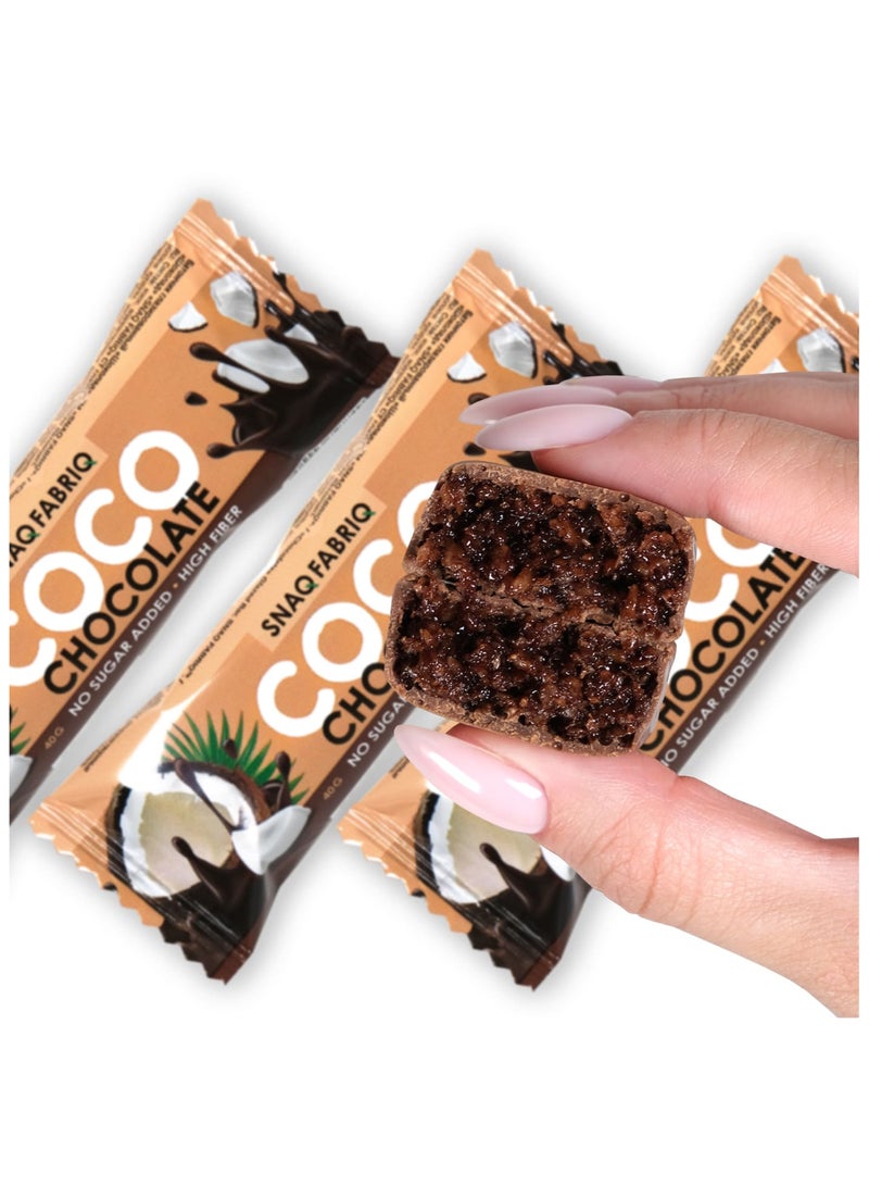 COCO Bar Chocolate Flavor No Sugar Added and High Fiber 12x40g