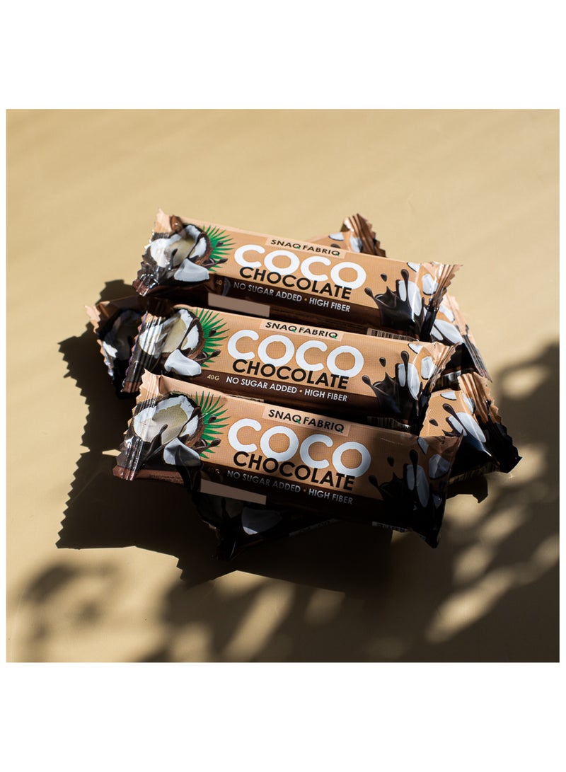 COCO Bar Chocolate Flavor No Sugar Added and High Fiber 12x40g