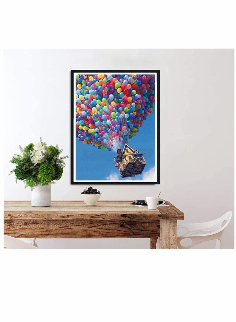 5D Diamond Painting by Number Kits for Adults, Hot Air Balloon Scenery Paint with Diamonds Arts Full Drill Canvas for Home Wall Decor (30 x 40cm)