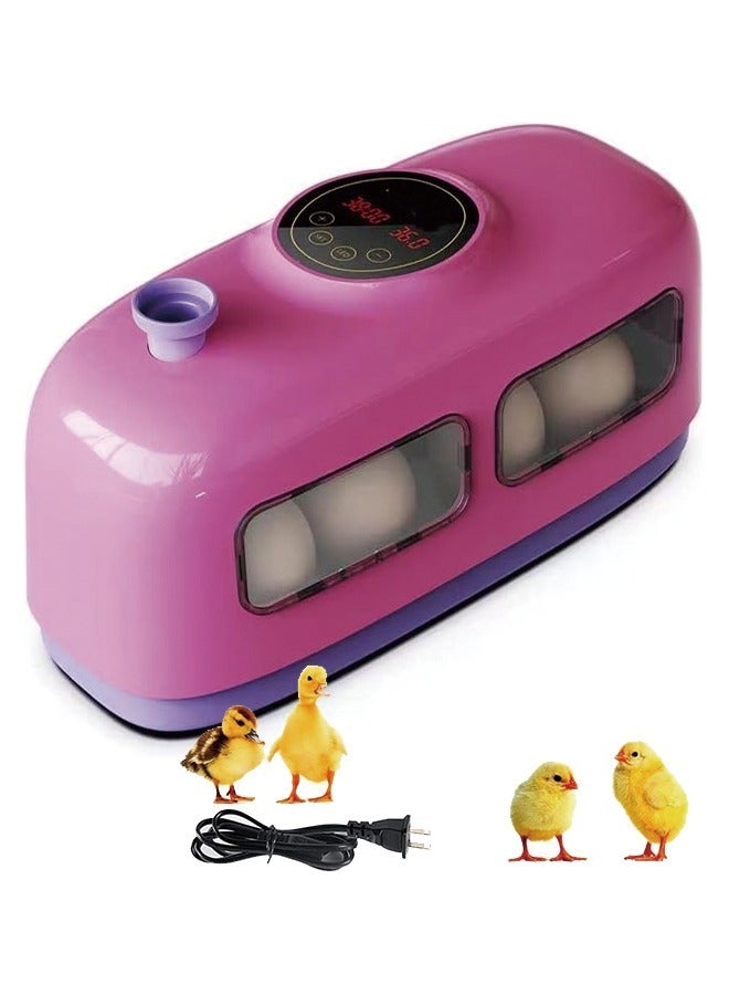 Egg Incubator, 8 Eggs Poultry Hatcher with Humidity Temperature Control, Led Candler and Display, Mini Chicken Incubator for Hatching Chicks, Quail Duck Goose Bird Turkey Eggs