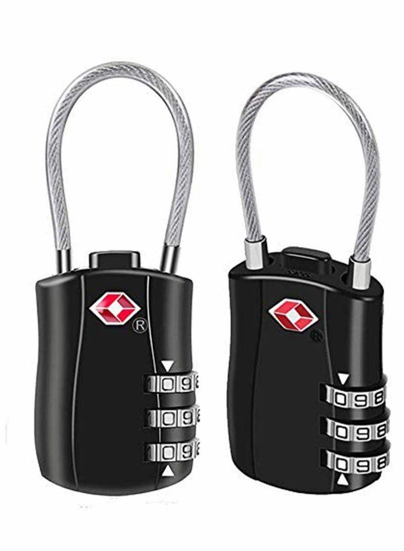 Suitcase Locks Luggage Locks, TSA Approved Luggage Lock, Zinc Alloy Security Padlock, 3-Dial Combination Padlock for Luggage, Suitcases, Backpacks, Duffle Bag Laptop Camera Bag 2Pcs