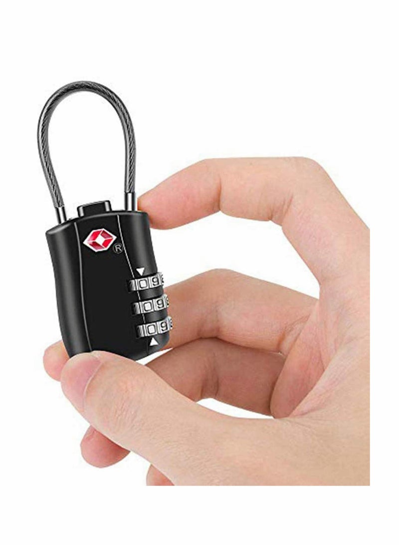 Suitcase Locks Luggage Locks, TSA Approved Luggage Lock, Zinc Alloy Security Padlock, 3-Dial Combination Padlock for Luggage, Suitcases, Backpacks, Duffle Bag Laptop Camera Bag 2Pcs