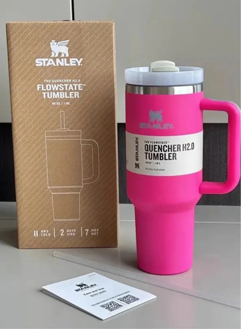 Stanley Quencher H2.0 FlowState Stainless Steel Vacuum Insulated Tumbler with Lid and Straw for Water, Iced Tea or Coffee, Smoothie and More, 40 oz,