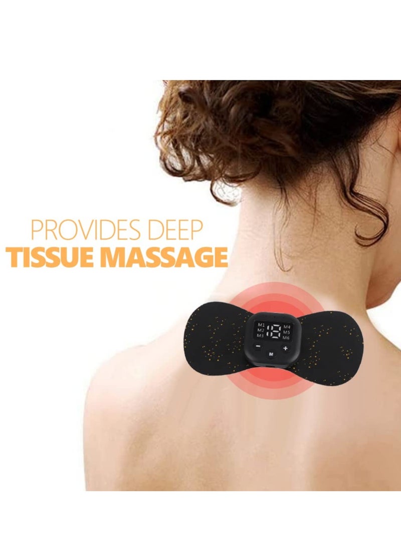 Portable Wireless EMS Neck Massager - Electric TENS Machine for Muscle Pain Relief and Relaxation with Adhesive Pads. Perfect for On-the-Go Muscle Care!