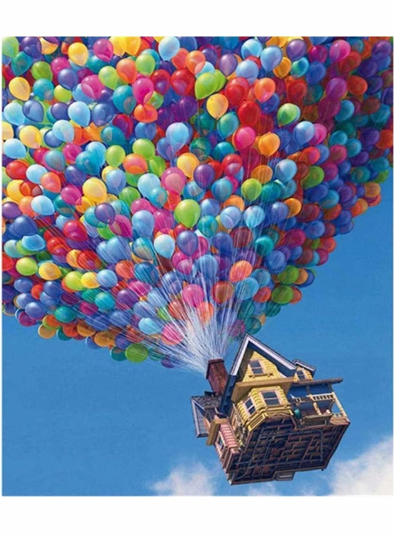 5D Diamond Painting by Number Kits for Adults, Hot Air Balloon Scenery Paint with Diamonds Arts Full Drill Canvas for Home Wall Decor (30 x 40cm)