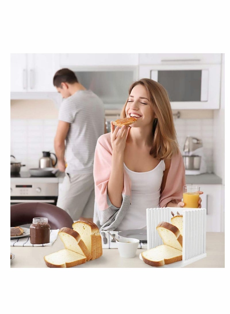 Bread Slicer for Homemade Bread, Adjustable Toast Slicing Guide, Slices Evenly Loaf Cutting Guide, Foldable Sandwich Bagel Cutter Machine, 1 Pcs