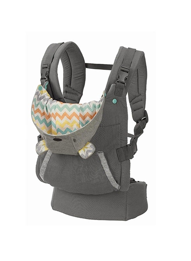 Ergonomic Hoodie Baby Carrier With Removable Canopy, Grey