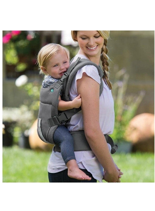 Ergonomic Hoodie Baby Carrier With Removable Canopy, Grey