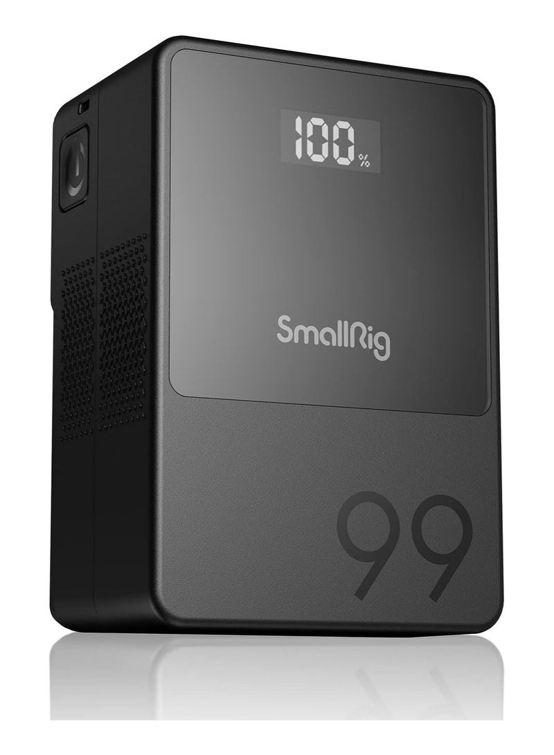 SMALLRIG VB99 Mini V Mount Battery, 6700 mAh 99 Wh 14.8 V with OLED Screen, V Mount Battery for Photographers and Filmmakers, Supports 65 W PD USB-C Quick Charge, D-TAP, USB-A, Two DC Ports - 3580