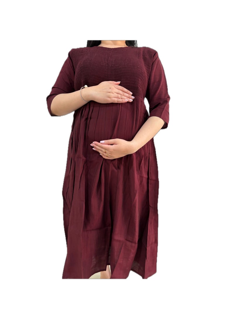 Zebees Smocked Cotton Maternity Dress, Comfortable & Stylish