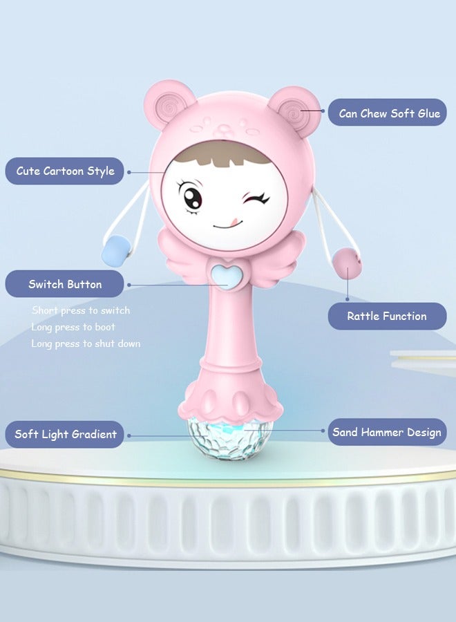 Doll Tumbler Wobbler Toy  4-in-1 Soft Durable Baby Teethers Educational Tools with Light Music 5 Modes Gift for Newborns Infants Boys Girls
