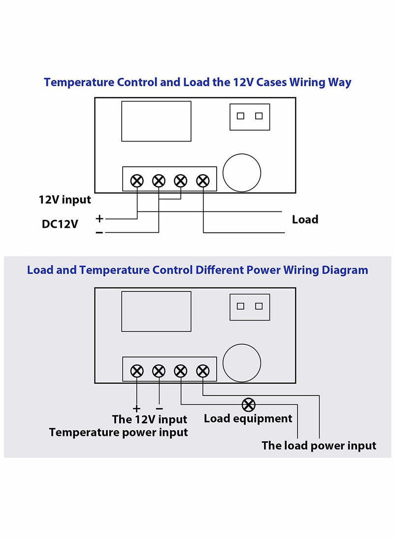 12V Electronic Temperature Controller Programmable 50 to 110 Degree Celsius Heating Cooling Thermostat Control Switch Module NTC Waterproof Sensor Probe Dual Color LED Display Monitor (2 Pcs)