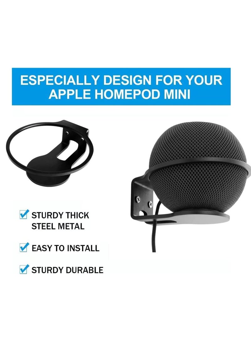 Wall Mount for HomePod Mini, Sturdy Steel Made Mount Stand Holder for Mini Speaker Wall-Mounted(Black)