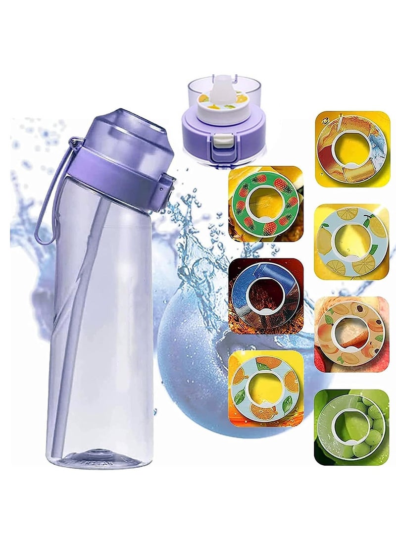 Sports Air Water Bottle BPA Free Starter up Set Drinking Bottles,650ML Fruit Fragrance Water Bottle, with 7 Flavour pods%0 Sugar Water Cup, for Gym and Outdoor Gift