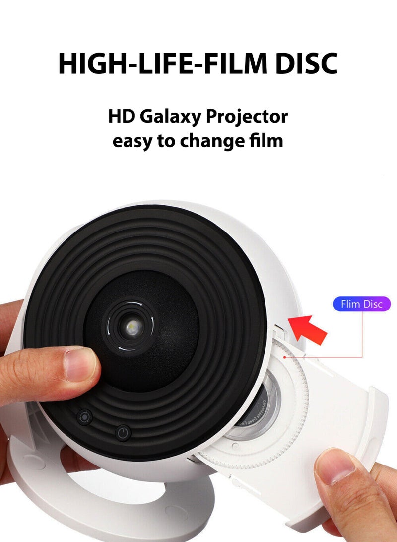 Star Galaxy Projector for Bedroom HD Image Star Ultra Clear Night Light Projector Galaxy Light Adjustable Knob 12 Film Discs Planetarium Projector for Kids 360° Rotating 1/2h Timer