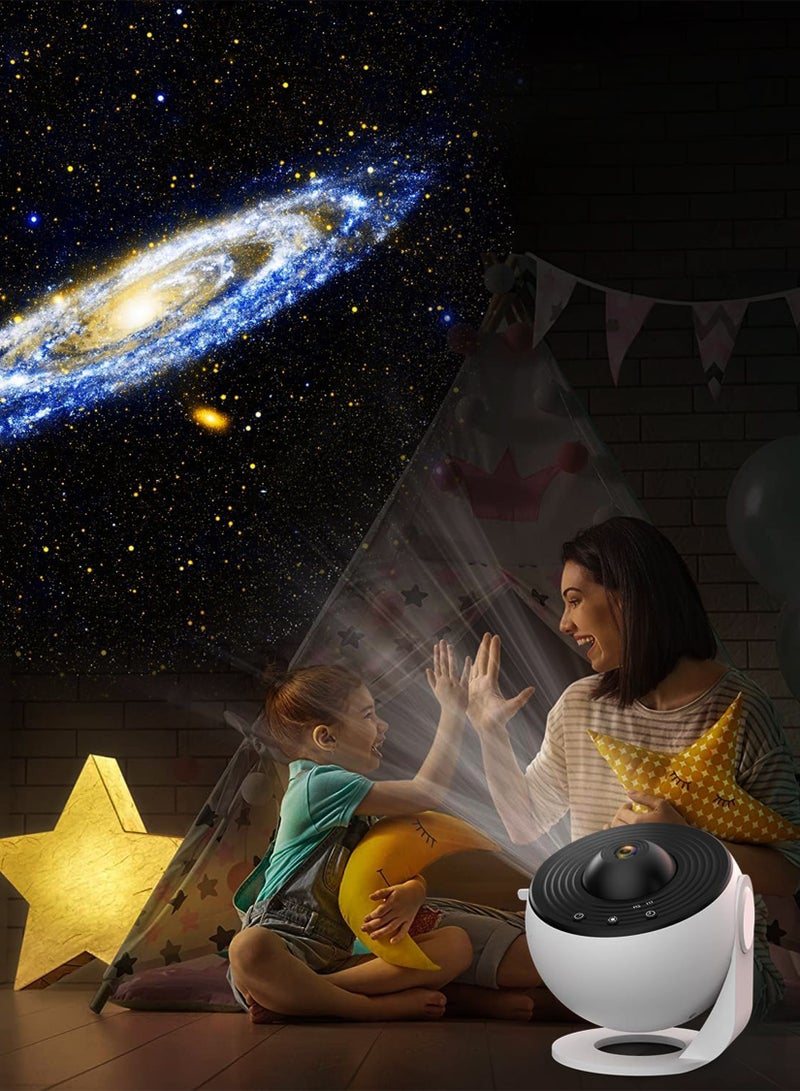 Star Galaxy Projector for Bedroom HD Image Star Ultra Clear Night Light Projector Galaxy Light Adjustable Knob 12 Film Discs Planetarium Projector for Kids 360° Rotating 1/2h Timer