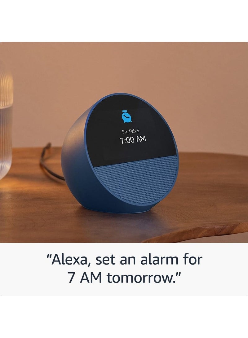 Echo Spot is a smart device with a vibrant Sonido and Alexa with a beautiful screen (blue) new release 2024