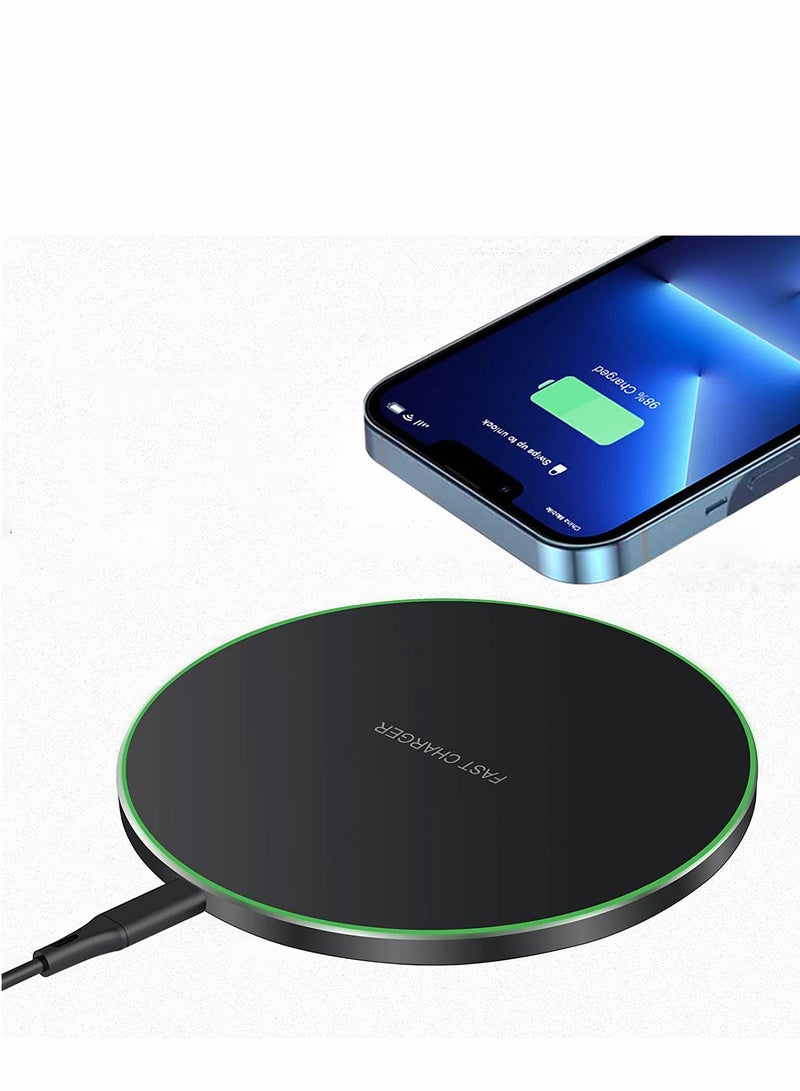 20W Max Fast Wireless Charging Pad Qi Certified for iPhone 13/12/SE/11/X Pro/2 15W Charge Mats Samsung S22/S21/S20/Note 20/10 Galaxy Buds/Buds+ (20W-Black)