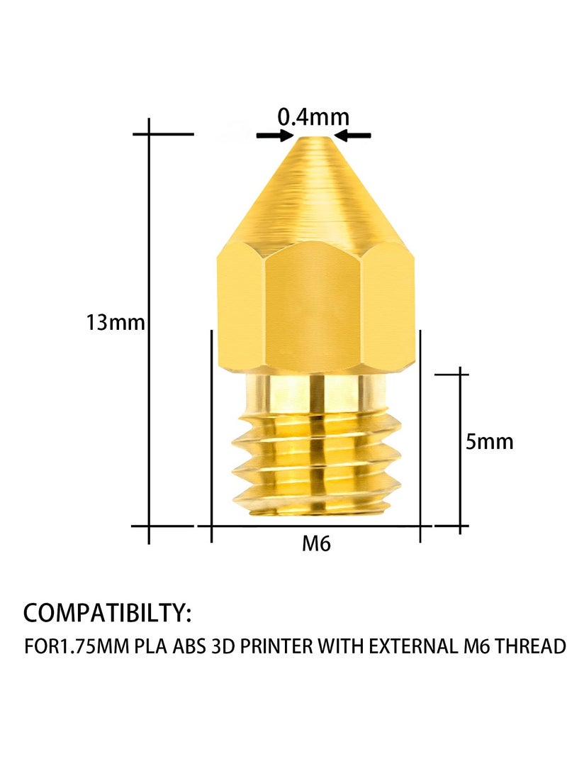 3D Printer Nozzles, DIY Accessories for MK8 0.2mm, 0.3mm, 0.4mm, 0.5mm, 0.6mm, 0.8mm, 1.0mm Tip Brass Nozzles with Storage Case Extruder Print Nozzles (24 Pieces)