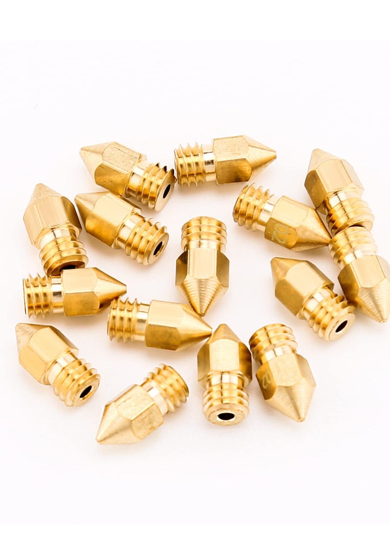 3D Printer Nozzles, DIY Accessories for MK8 0.2mm, 0.3mm, 0.4mm, 0.5mm, 0.6mm, 0.8mm, 1.0mm Tip Brass Nozzles with Storage Case Extruder Print Nozzles (24 Pieces)