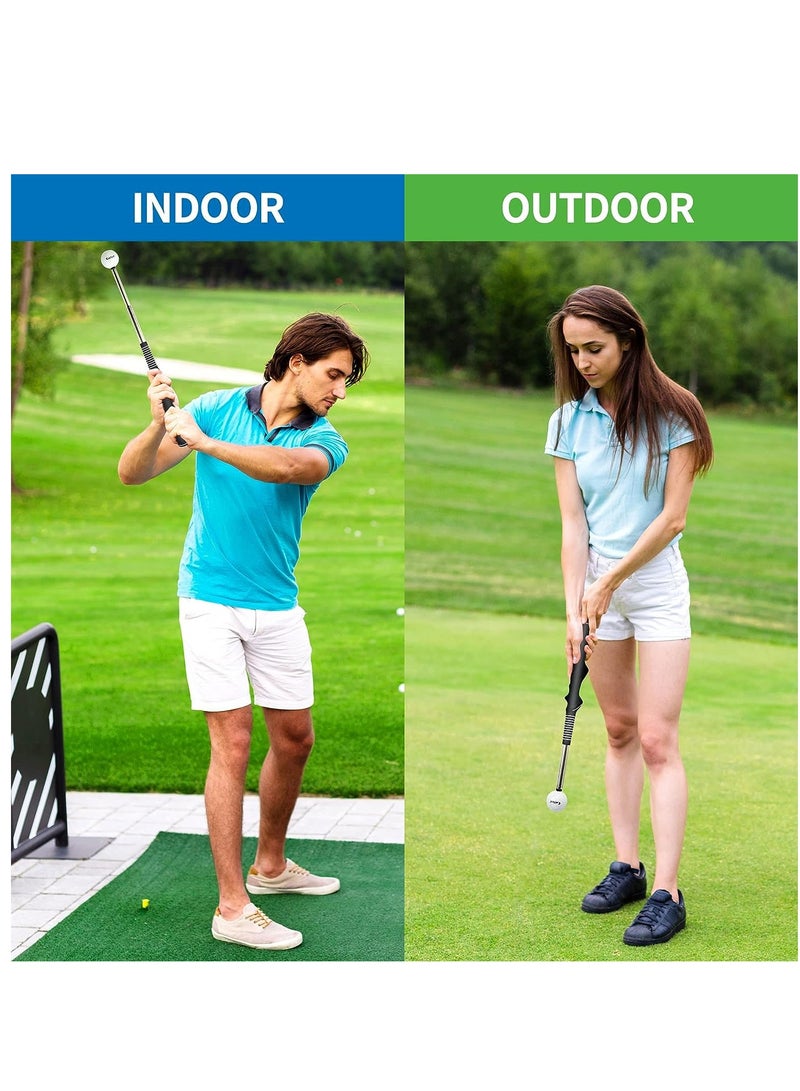 Golf Swing Trainer Stretchable Golf Swing Training Device Aid for Tempo Rhythm Balance and Strength Emitting Swing Rod aids in Practice Lightweight Durable Golf Swing Mas with Ergonomic Grip