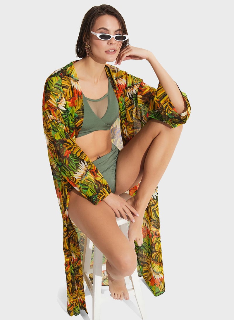 Mesh Printed Kimono