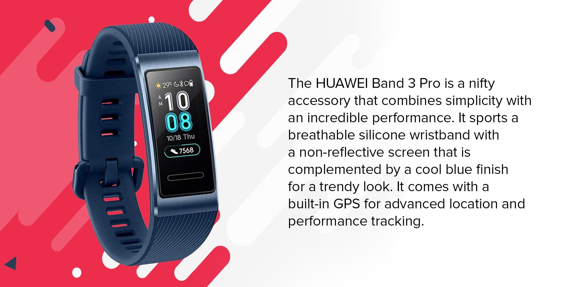Band 3 Pro Waterproof Fitness Tracker Blue