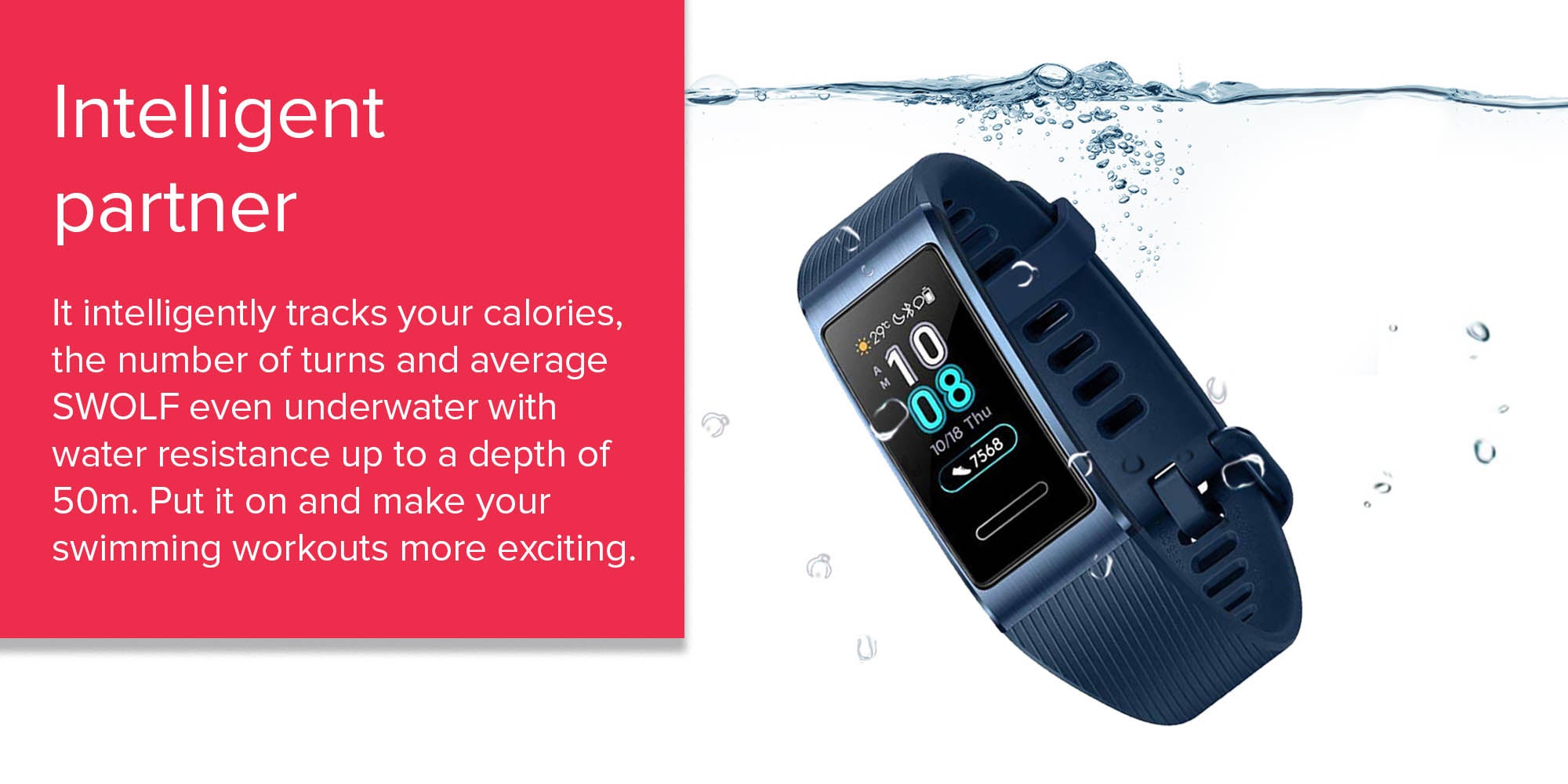 Band 3 Pro Waterproof Fitness Tracker Blue