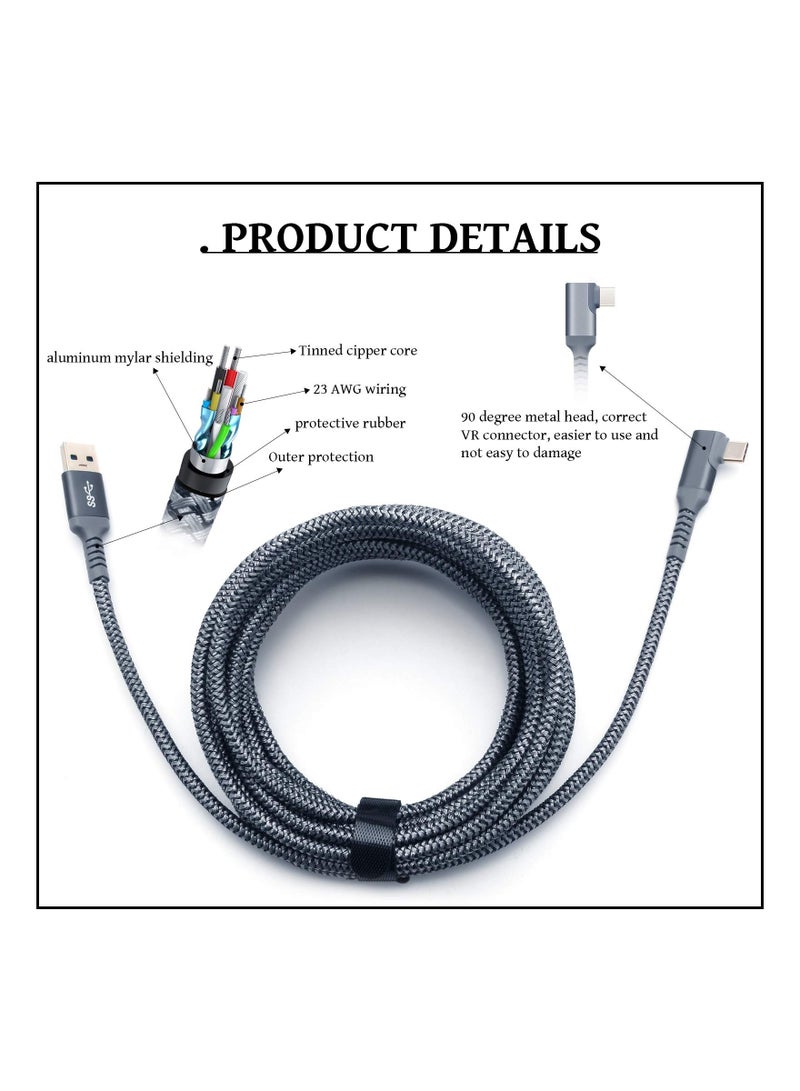 Link Cable Compatible for Oculus Quest 2 20ft, Fast Charing & PC Data Transfer USB C 3.2 Gen1 Cable for VR Headset and Gaming