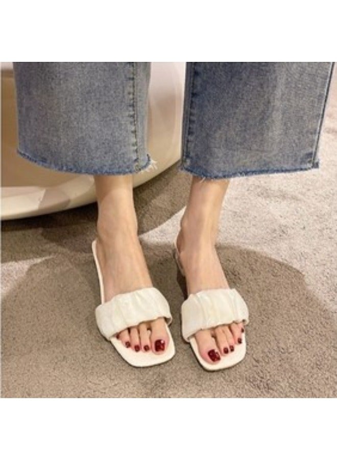 Slippers Women Low Heel Pumps Ladies Party Shoes Light Square Head Heels Wedding Fashion Casual Sandal