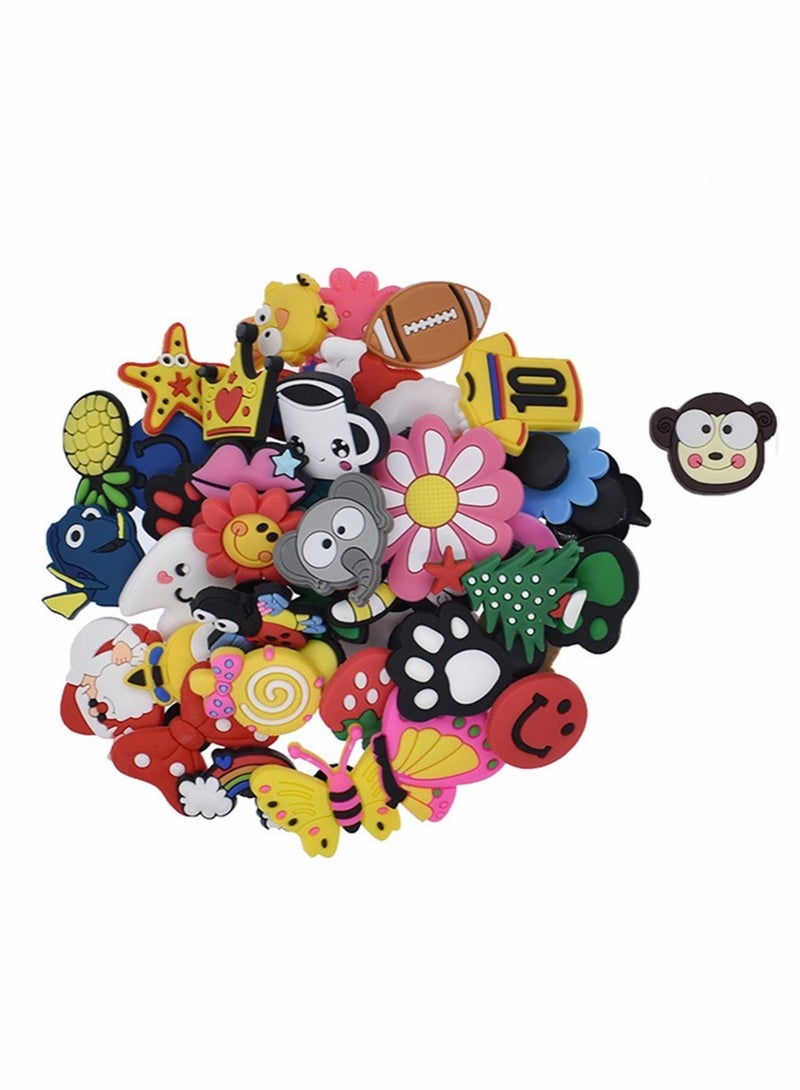 Shoe Decoration Charms, 100 Pcs Random Color Fit for Shoes and Wristband Bracelet, Different Shape Charms Party Gift for Kids and Teens Different Unisex Adult Shoe Charms