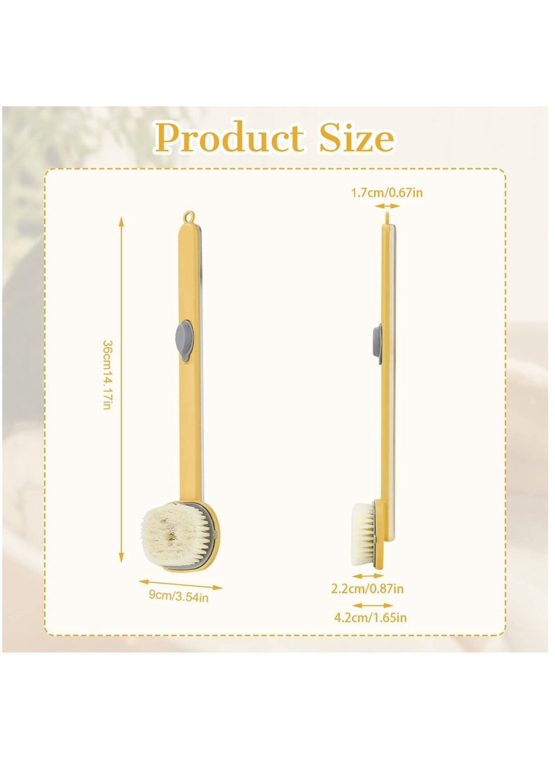 Long Handle Bath Massage Cleaning Brush with Soap Dispenser, Back Brush with Soap Dispenser, Back Brush Long Handle for Shower, Exfoliating Bath Brush Storable Body Wash