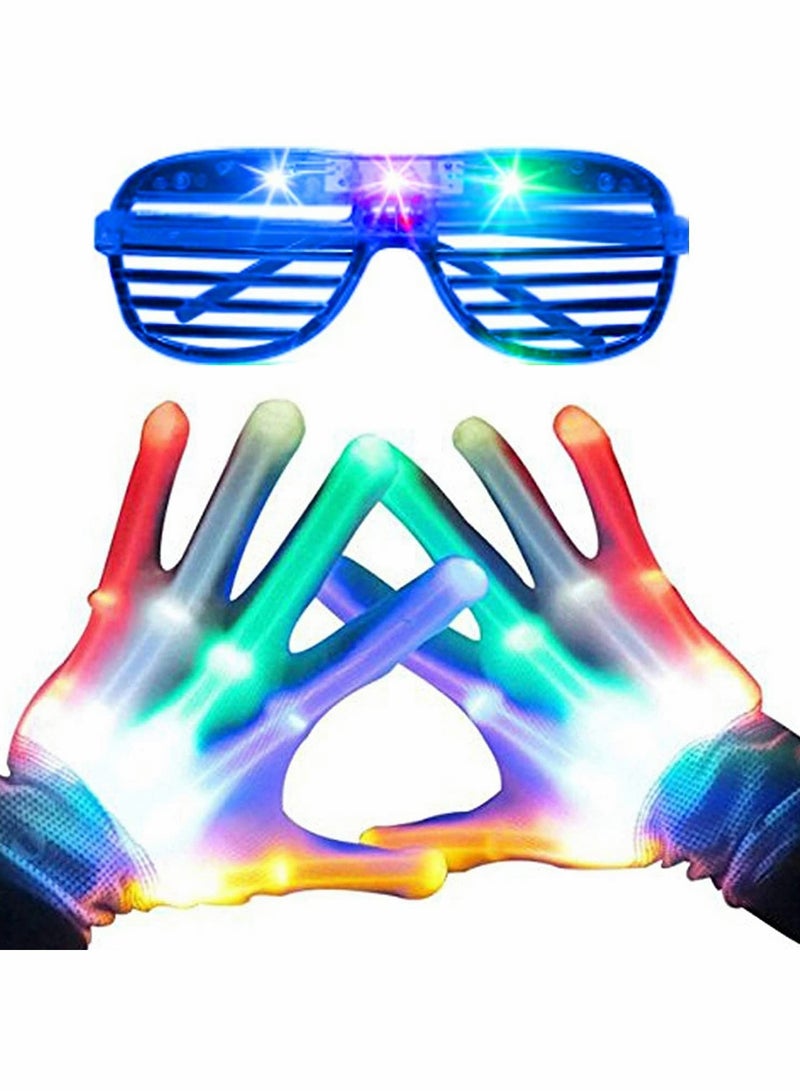 Light Up Gloves and Flashing LED Glasses