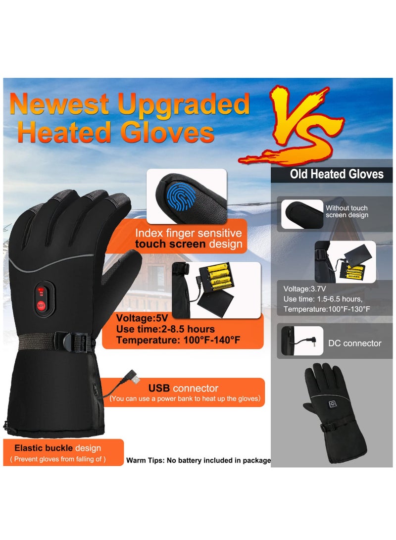 Heated Gloves, Electric Heated Gloves Camping Hand Warmers Winter Warm Touchscreen Gloves for Men Women - Waterproof Gloves Windproof Glove for Outdoor Cycling Skiing Hiking Working