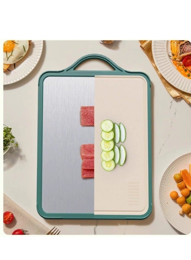 Double Sided Cutting Board,304 Stainless Steel Cutting Boards For Kitchen， Dishwasher Safe, Knife Friendly,  41x32cm